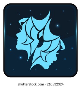 Gemini zodiac sign. Vector Illustration