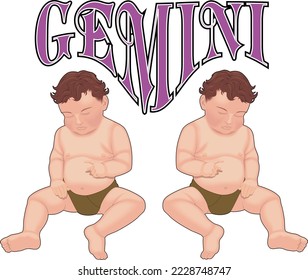 Gemini Zodiac Sign Vector Illustration