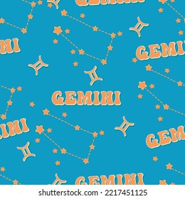Gemini zodiac star seamless pattern. sign symbol stars Vector EPS10 , Design for fashion , fabric, textile, wallpaper, cover, web , wrapping and all prints 
