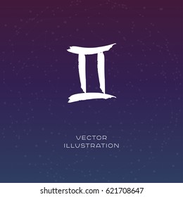 Gemini zodiac star sign vector icon