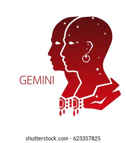 Gemini zodiac star sign vector illustration