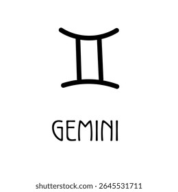 Gemini zodiac symbol black minimal astrology icon