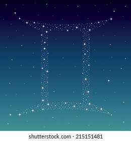 Gemini/ Zodiac Symbol created from stars