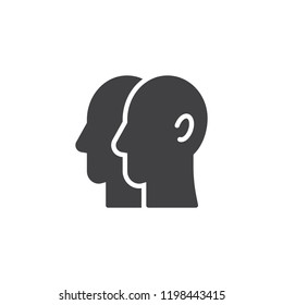 Gemini zodiac vector icon. filled flat sign for mobile concept and web design. Two faces solid icon. Symbol, logo illustration. Pixel perfect vector graphics
