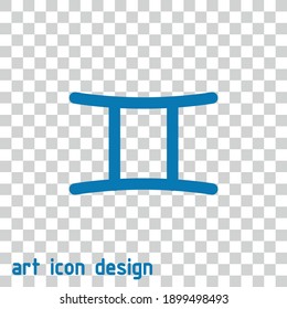 gemini zodiac vector icon on an abstract background