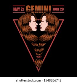 Gemini zodiac vector illustration for your company or brand