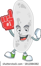 Gemmatimonadetes Cartoon character design style with a red foam finger. Vector illustration