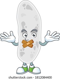Gemmatimonadetes Cartoon drawing design making a quiet finger gesture. Vector illustration