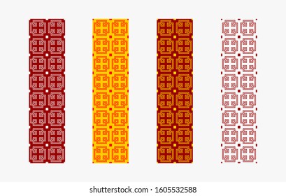 gemoetric abstract banner background vertical layout chinese ornament style vector isolated on grey background