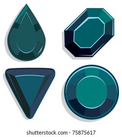 Gems blue set vector illustration