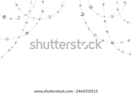 Gems. Decoration. Diamonds. Abstract background. Jewelry. Hanging crystals. Vector illustration.