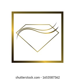 Gems diamond shape logo, sapphire jewelry symbol