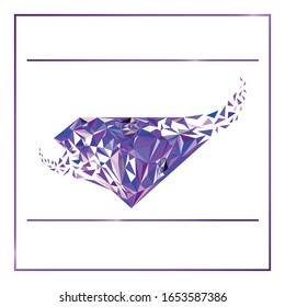 Gems diamond shape logo, sapphire jewelry symbol
