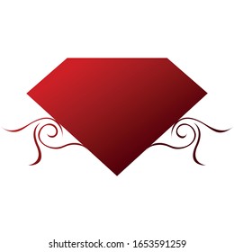Gems diamond shape logo, sapphire jewelry symbol