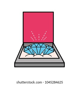 gems diamonds crystal stone inside box