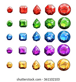 Gems And Diamonds Icons Set