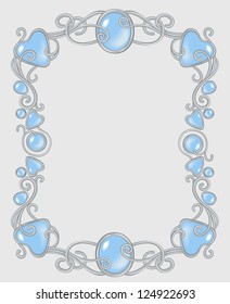 gems frame tender blue template