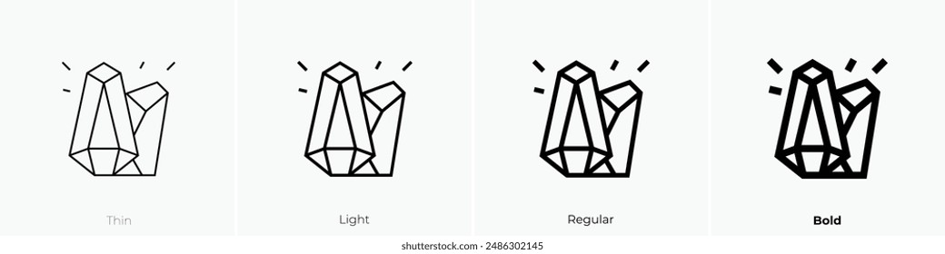 gems icon. Thin, Light Regular And Bold style design isolated on white background