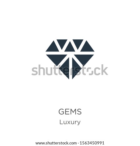 Gems icon vector. Trendy flat gems icon from luxury collection isolated on white background. Vector illustration can be used for web and mobile graphic design, logo, eps10