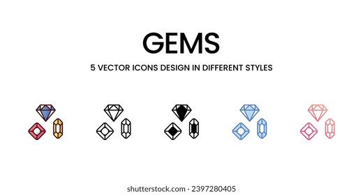 Gems icons set vector illustration. vector stock,