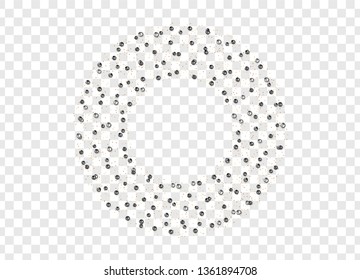 Gems isolated on transparent background. Iridescent sequins.