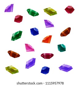 gems isolated on white background