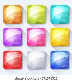 Gems And Jewel Icons And Buttons For Mobile App And Game Ui/
Illustration of a set of cartoon gems and jewel icons and buttons elements, with colorful tints, for mobile app and game ui on tablet pc