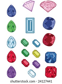 gems and jewels - vector illustrations