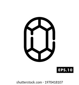 Gems line icon vector. Diamond icon or logo isolated sign symbol vector illustration