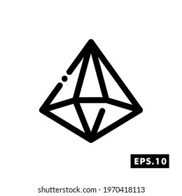 Gems line icon vector. Diamond icon or logo isolated sign symbol vector illustration