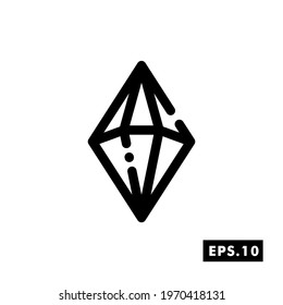 Gems line icon vector. Diamond icon or logo isolated sign symbol vector illustration