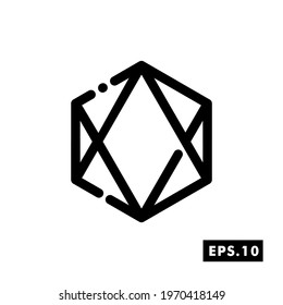 Gems line icon vector. Diamond icon or logo isolated sign symbol vector illustration