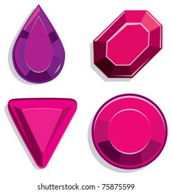 Gems purple set vector illustration