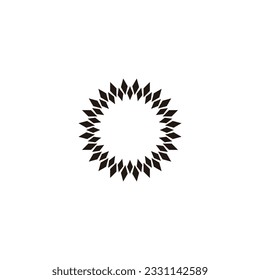 Gems, round, figure geometric symbol simple logo vector