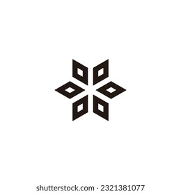 Gems, snowflake geometric symbol simple logo vector