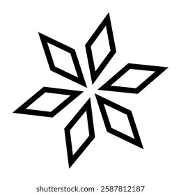 Gems, snowflake geometric symbol simple logo vector