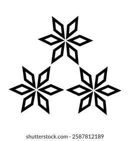 Gems, snowflake geometric symbol simple logo vector