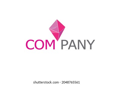 Gems, Stone, pink, Typography minimalist  digital fashion future creative logo vector illustration