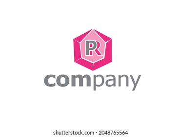 Gems, Stone, pink, Typography minimalist  digital fashion future creative logo vector illustration