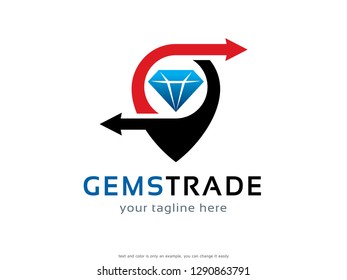Gems Trade Logo Template Design Vector, Emblem, Concept Design, Creative Symbol, Icon