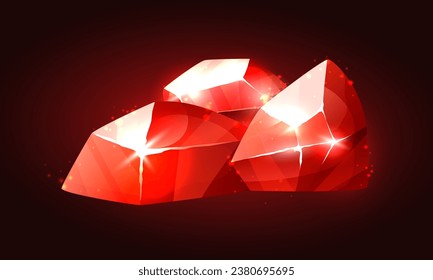 Gemas. Conjunto de vectores de cliparts 3d. Gemas aisladas en un fondo oscuro.