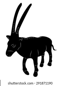 Gemsbok antelope stylized vector illustration icon.