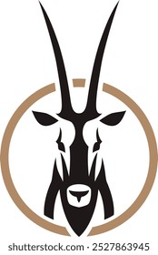 Gemsbok (Oryx Gazella) Design do logotipo da cabeça