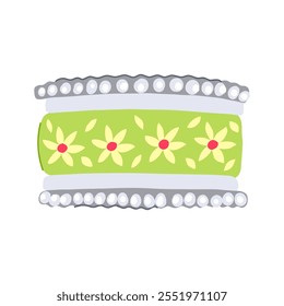 Pulsera de piedras preciosas Churi Dibujos animados indios. brazalete de cuentas, encanto hecho a mano, diseñador pulsera de piedras preciosas antiguas Churi signo indio. símbolo aislado Ilustración vectorial