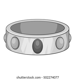 Gemstone bracelet icon. Gray monochrome illustration of gemstone bracelet vector icon for web