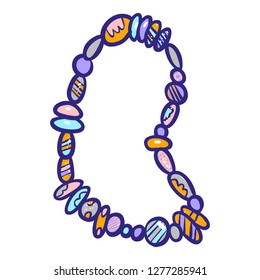 Gemstone bracelet icon. Hand drawn illustration of gemstone bracelet vector icon for web design