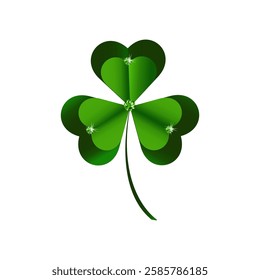 Gemstone Clover. Vector illustration on the theme of St. Patrick's Day. 