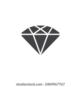 Gemstone crystal vector icon. filled flat sign for mobile concept and web design. Diamond, gem glyph icon. Jewelry symbol, logo illustration. Vector graphics