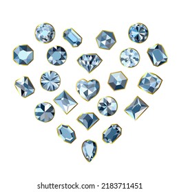 Cortes de Gemstone. Diamantes de diferentes formas. joyas brillantes.