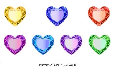 gemstone, diamond in the form of a heart of multicolor